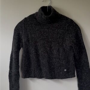 Only Black Cropped Turtleneck Sweater